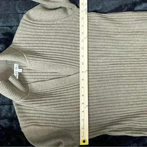 Alex Mill Ribbed Merino Wool Sweater Tunic Size XS Brown Mocha Latte NWOT - Picture 5 of 11